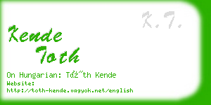 kende toth business card